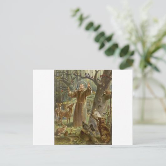 St. Francis van Assisi Omringd door dieren Briefkaart (Staand voorkant)