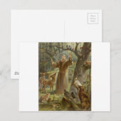 St. Francis van Assisi Omringd door dieren Briefkaart (Voorkant / Achterkant)