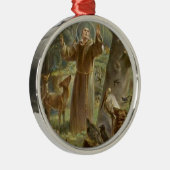 St. Francis van Assisi Omringd door dieren Metalen Ornament (Rechts)
