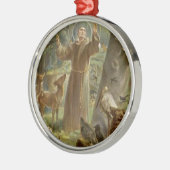St. Francis van Assisi Omringd door dieren Metalen Ornament (Links)