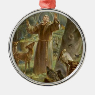 St. Francis van Assisi Omringd door dieren Metalen Ornament