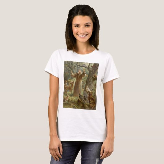 St. Francis van Assisi Omringd door dieren T-shirt