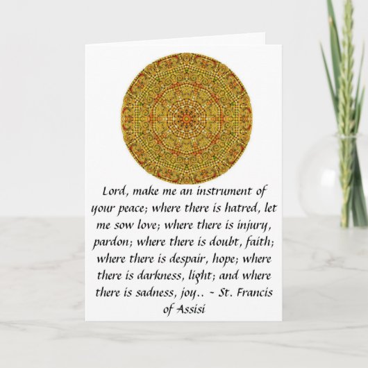 St. Francis van Assisi over FAITH Kaart (Voorkant)