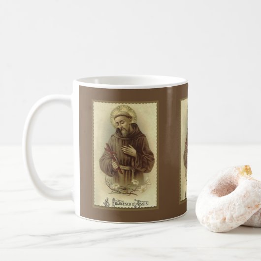 St. Francis van Assisi Patron Saint of Animals Koffiemok (Met donut)