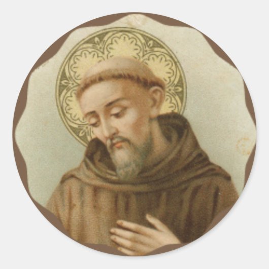 St. Francis van Assisi Patron Saint of Animals Ronde Sticker (Voorkant)