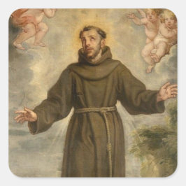 St. Francis van Assisi Patron Saint of Animals Vierkante Sticker
