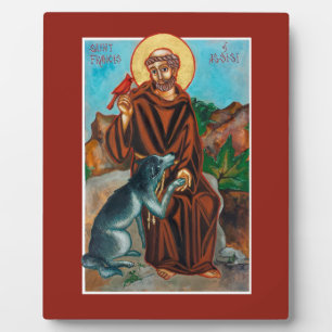St. Francis van Assisi Patron Sint van Dieren Icon Fotoplaat