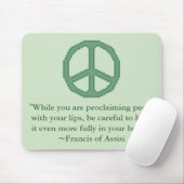 St. Francis van Assisi Peace Quote Mousepad Muismat (Met muis)