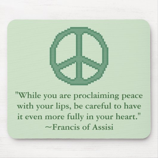 St. Francis van Assisi Peace Quote Mousepad Muismat (Voorkant)