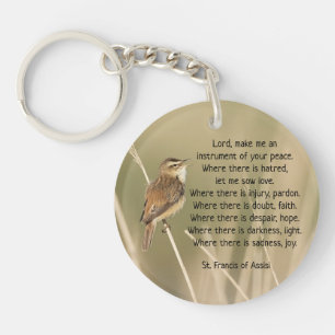 St. Francis van Assisi Prayer Bird Inspirerend K Sleutelhanger