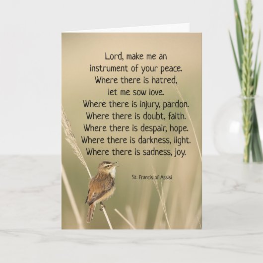 St. Francis van Assisi Prayer Bird Inspirerend Kaart (Voorkant)