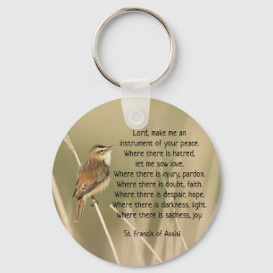 St. Francis van Assisi Prayer Bird Inspirerend Sleutelhanger