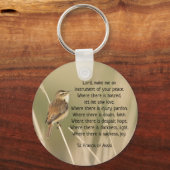 St. Francis van Assisi Prayer Bird Inspirerend Sleutelhanger (Voorkant)