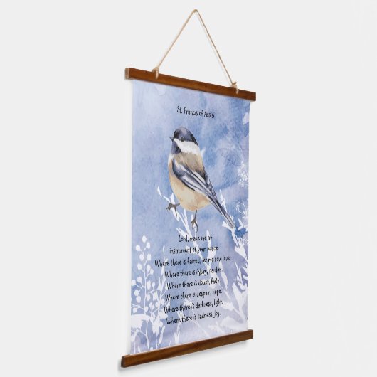 St. Francis van Assisi Prayer Cute Little Bird Hangend Wandkleed (Gebogen)