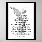 St. Francis van Assisi Prayer met Angel Poster (Voorkant)