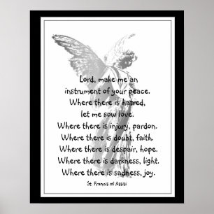 St. Francis van Assisi Prayer met Angel Poster