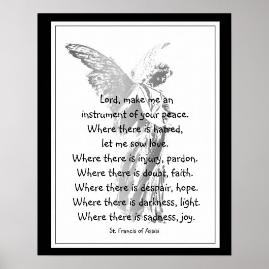 St. Francis van Assisi Prayer met Angel Poster (Voorkant)