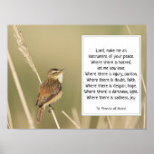 St. Francis van Assisi Prayer met Bird Poster (Voorkant)