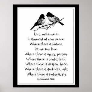 St. Francis van Assisi Prayer met Little Birds Poster