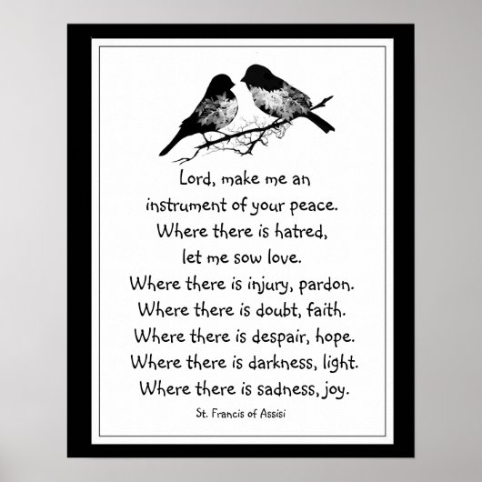 St. Francis van Assisi Prayer met Little Birds Poster (Voorkant)
