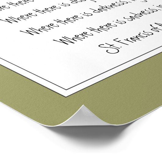 St. Francis van Assisi Prayer met Wolf & Tracks Poster (Hoek)