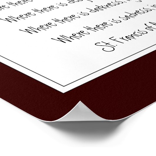 St. Francis van Assisi Prayer met Wolf & Tracks Poster (Hoek)