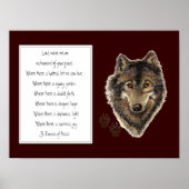 St. Francis van Assisi Prayer met Wolf & Tracks Poster (Voorkant)