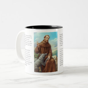 St. Francis van Assisi Prayer of Peace Tweekleurige Koffiemok