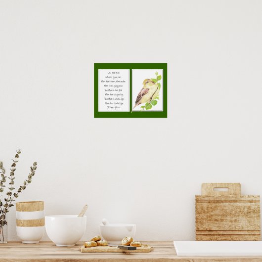 St. Francis van Assisi, Prayer Sparrow Poster (Keuken)