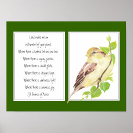 St. Francis van Assisi, Prayer Sparrow Poster