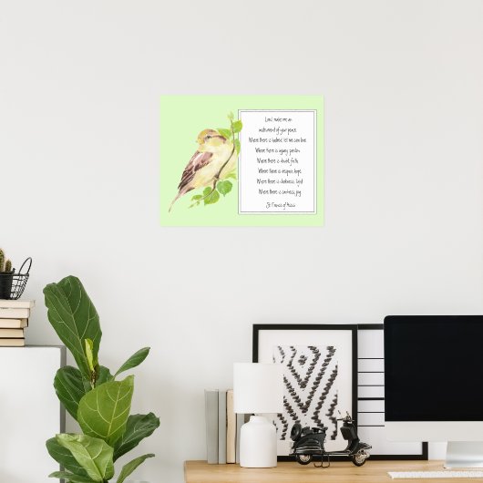 St. Francis van Assisi, Prayer Sparrow Poster (Thuiskantoor)