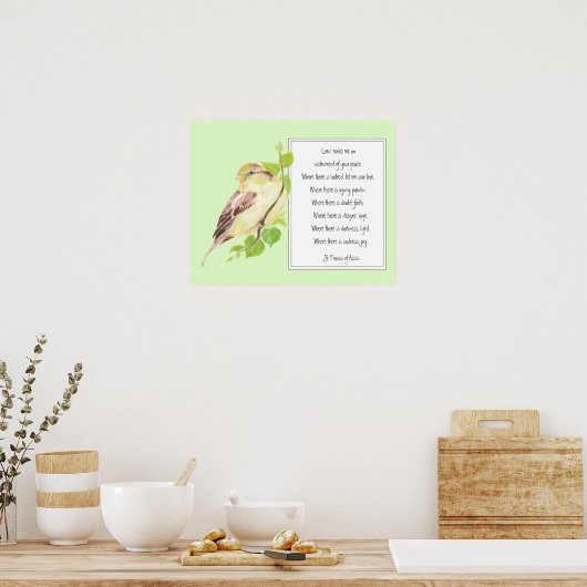 St. Francis van Assisi, Prayer Sparrow Poster (Keuken)