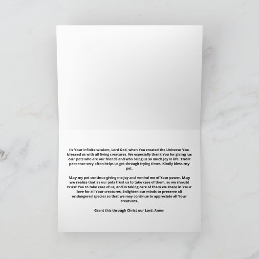 St. Francis van Assisi Prayer voor huisdieren - Do Kaart (Binnen)