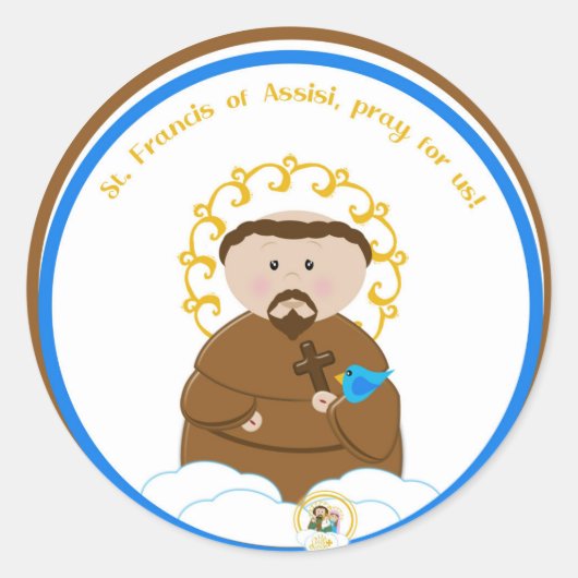 St. Francis van Assisi Ronde Sticker (Voorkant)