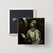 St. Francis van Assisi Vierkante Button 5,1 Cm (Voorkant /achterkant)