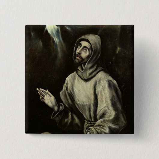 St. Francis van Assisi Vierkante Button 5,1 Cm (Voorkant)