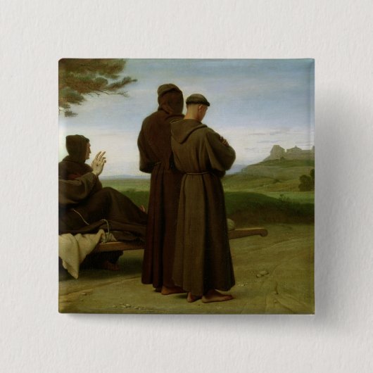 St. Francis van Assisi Vierkante Button 5,1 Cm (Voorkant)