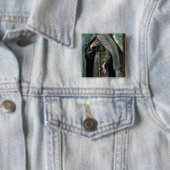 St.Francis van Assisi Vierkante Button 5,1 Cm (In situ)