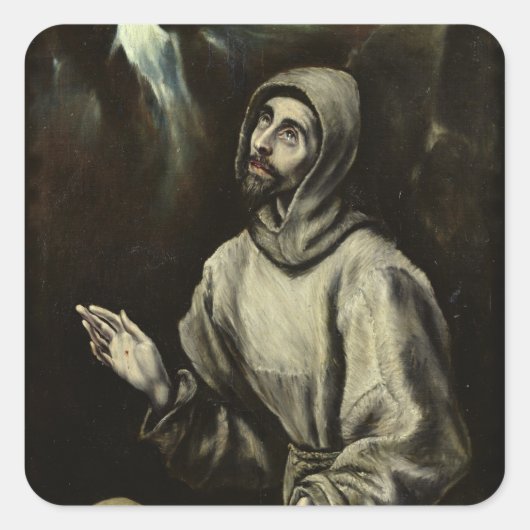 St. Francis van Assisi Vierkante Sticker (Voorkant)