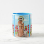 St. Francis van Assisi w Coyote Waterverf Gift Mok (Midden)