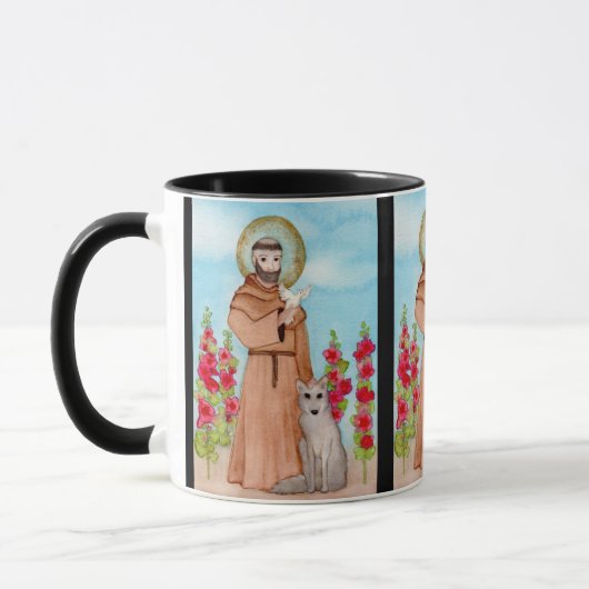 St. Francis van Assisi w Coyote Waterverf Gift Mok (Links)