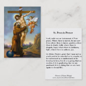 St. Francis van de Heilige Kaarten van Assisi Visitekaartje (Voorkant / Achterkant)