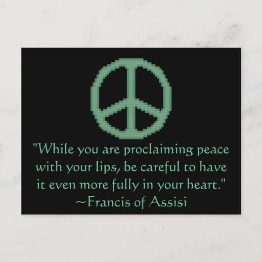 St. Francis van het vredescitaat van Assisi Briefkaart (Voorkant)