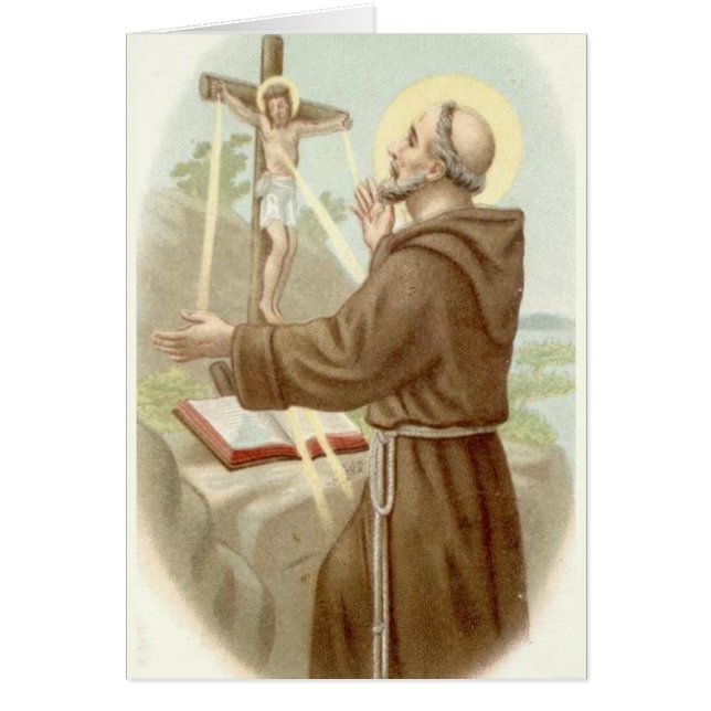 St. Francis van het Wenskaart van Assisi met gebed (Voorkant)
