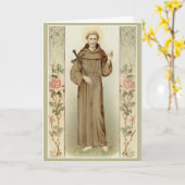 St. Francis van het Wenskaart van Assisi met gebed Kaart (Gele Bloem)