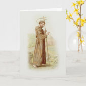 St. Francis van het Wenskaart van Assisi met gebed Kaart (Gele Bloem)