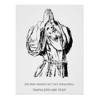 ST FRANCIS VECTOR TEKENING MET CITAAT PERFECT POSTER