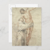 St. Francis verwerpt de wereld en Embracing Briefkaart (Voorkant / Achterkant)