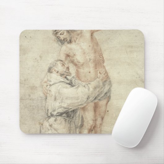 St. Francis verwerpt de wereld en Embracing Muismat (Met muis)