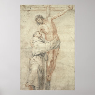St. Francis verwerpt de wereld en Embracing Poster
